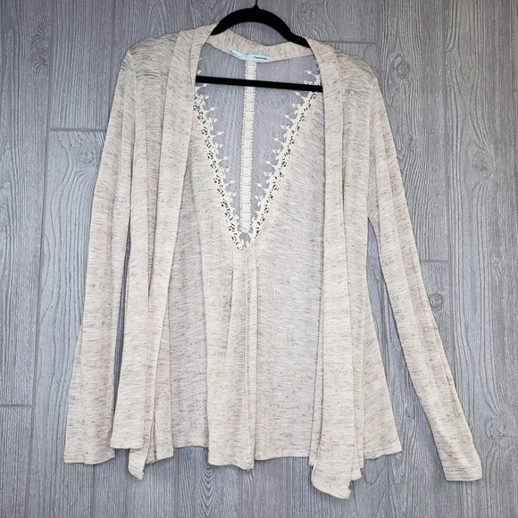 Maurices Sweaters - Maurices Long Sleeve Lace Inset Open Cardigan
